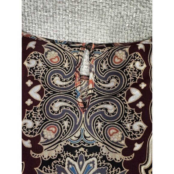 Vtg Inc International Concepts Top Womens 2X Black Brown Paisley Mesh Y2K Ruched - Picture 11 of 11